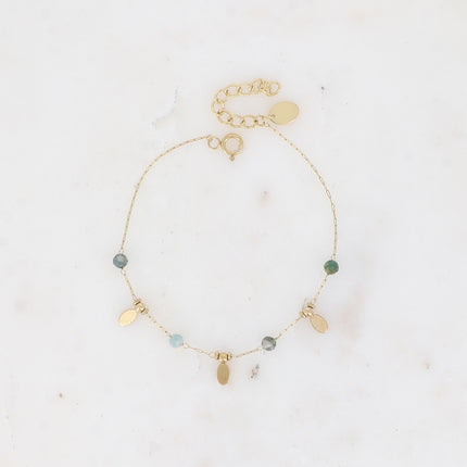 Bracelet - pampilles ovales et pierres naturelles