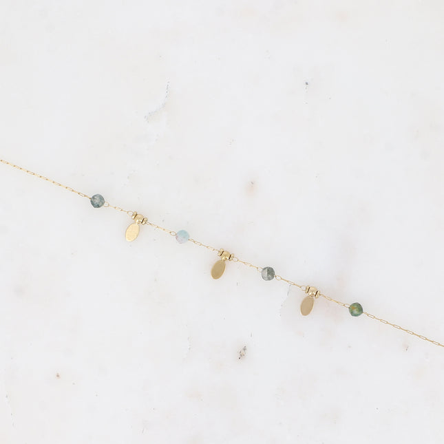 Bracelet - pampilles ovales et pierres naturelles