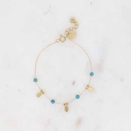Bracelet - pampilles ovales et pierres naturelles