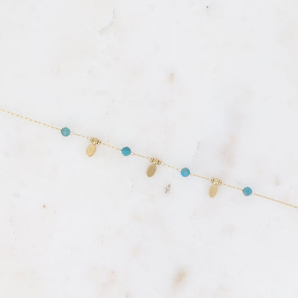 Bracelet - pampilles ovales et pierres naturelles