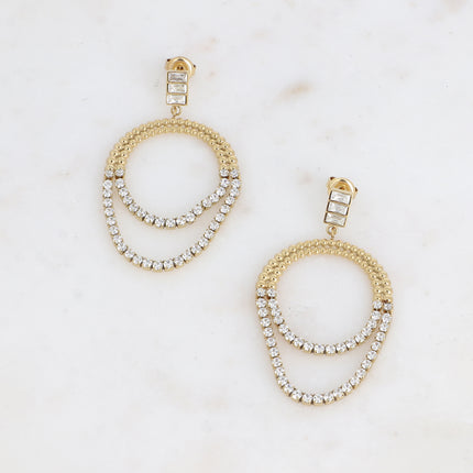 Callista drop earrings - crystals and river chains