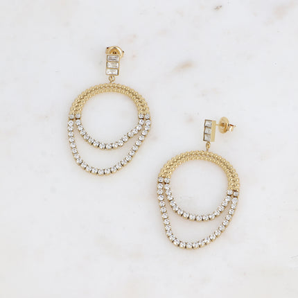 Callista drop earrings - crystals and river chains
