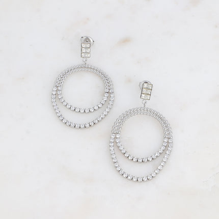 Callista drop earrings - crystals and river chains