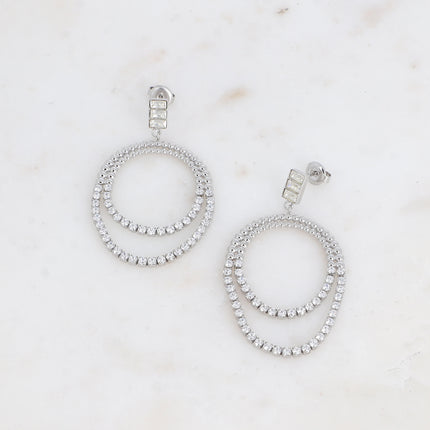 Callista drop earrings - crystals and river chains