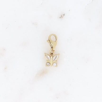 Charm - papillon et cristaux