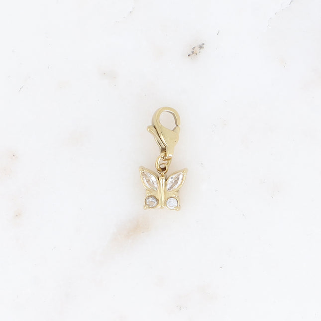 Charm - papillon et cristaux