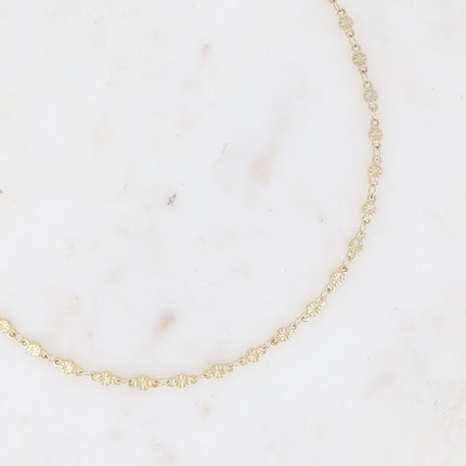 Collier - maille de pièces rondes aux étoiles gravées