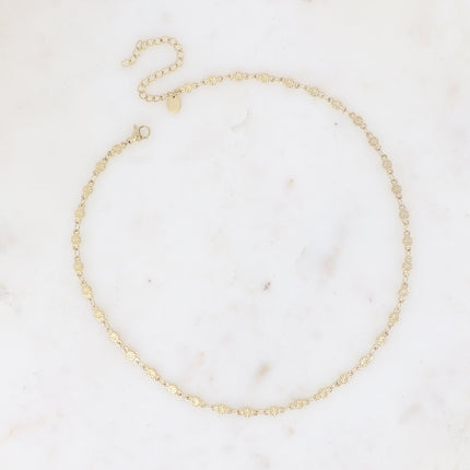 Collier - maille de pièces rondes aux étoiles gravées