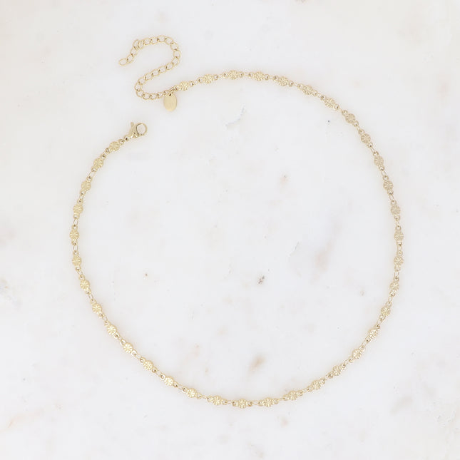 Necklace - a chain of round pieces with engraved stars