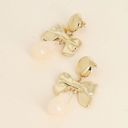 Boucles pendantes Aaliyah - noeud papillon, goutte en acétate