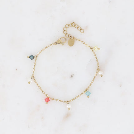 Bracelet - perles d'eau douce et cristaux toupies
