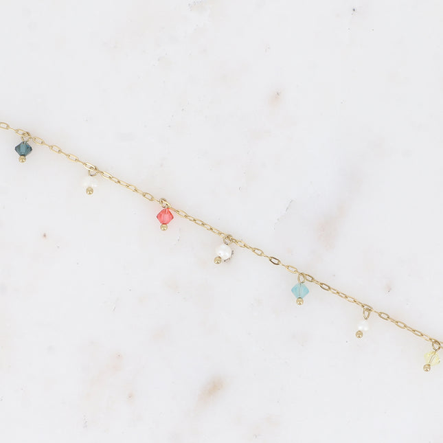 Bracelet - perles d'eau douce et cristaux toupies