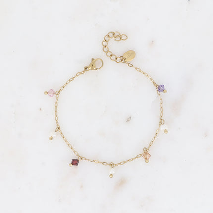 Bracelet - perles d'eau douce et cristaux toupies