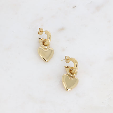Creole earrings - heart pendant