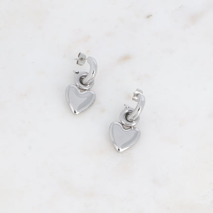 Creole earrings - heart pendant