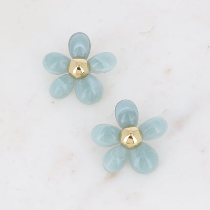 Boucles puces - fleur en pièces acétates