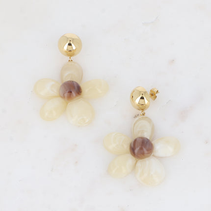Drop earrings - flower made of acetate pieces