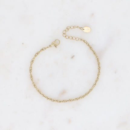 Bracelet Éléona - maille anneaux ovales torsadés fins