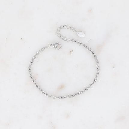 Bracelet Éléona - maille anneaux ovales torsadés fins