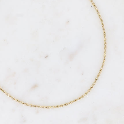 Collier Éléona - maille anneaux ovales torsadés fins