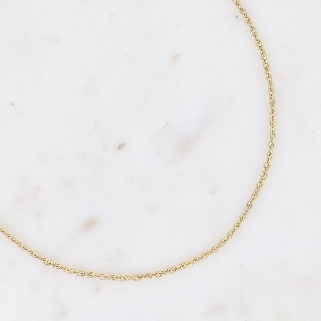 Collier Éléona - maille anneaux ovales torsadés fins