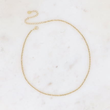 Collier Éléona - maille anneaux ovales torsadés fins