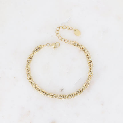 Bracelet - maille anneaux ovales torsadés épais