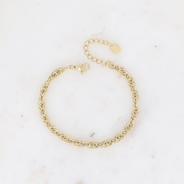 Bracelet - maille anneaux ovales torsadés épais