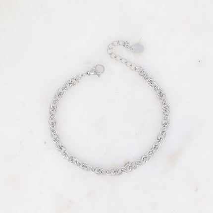 Bracelet - maille anneaux ovales torsadés épais