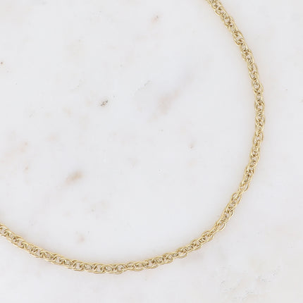 Collier - maille anneaux ovales torsadés épais
