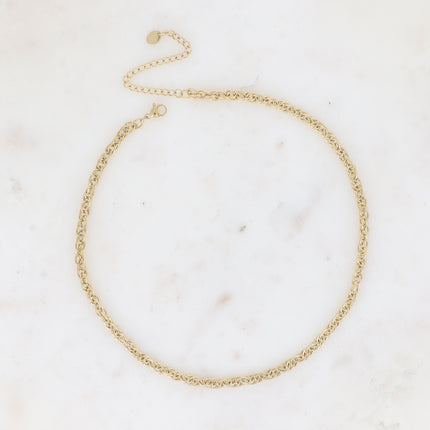 Collier - maille anneaux ovales torsadés épais