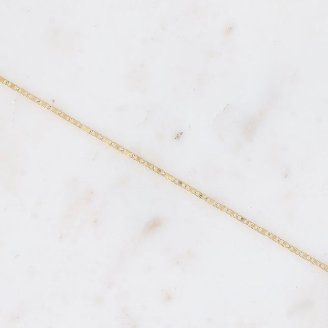 Bracelet - maille anneaux aplatis et striés