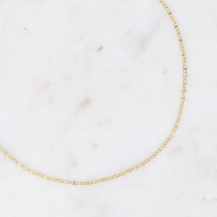 Collier - maille anneaux aplatis et striés
