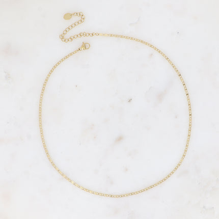 Collier - maille anneaux aplatis et striés