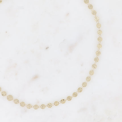 Collier - maillons ronds martelage étoile et anneaux ovales