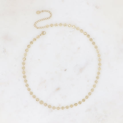 Collier - maillons ronds martelage étoile et anneaux ovales