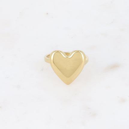 Bague - motif coeur lisse et brillant