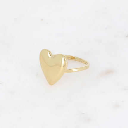 Bague - motif coeur lisse et brillant