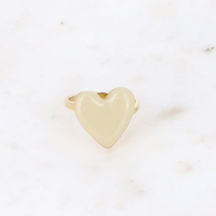 Valia Ring - Colorful Enamel Heart Motif