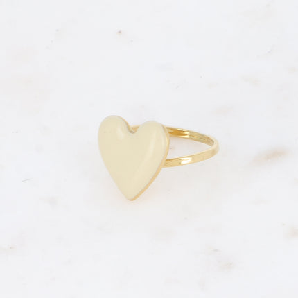 Valia Ring - Colorful Enamel Heart Motif