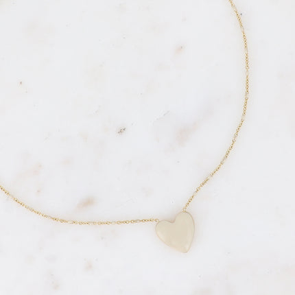 Collier Valia - chaîne avec émail et pendentif coeur en émail coloré