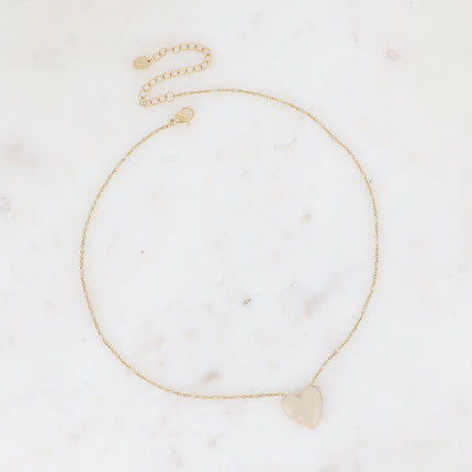 Collier Valia - chaîne avec émail et pendentif coeur en émail coloré