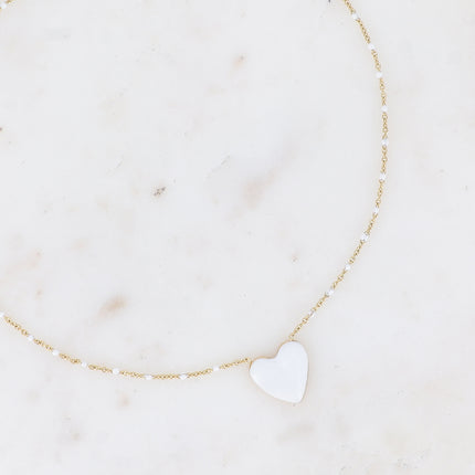 Collier Valia - chaîne avec émail et pendentif coeur en émail coloré