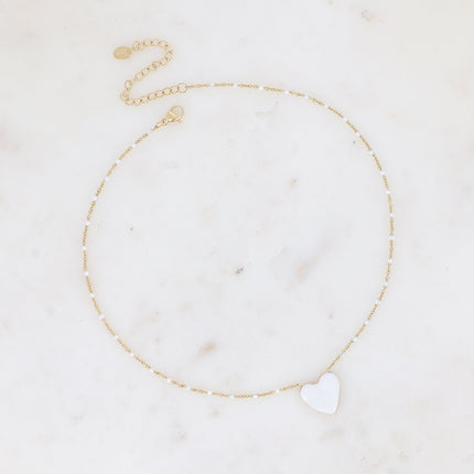 Collier Valia - chaîne avec émail et pendentif coeur en émail coloré