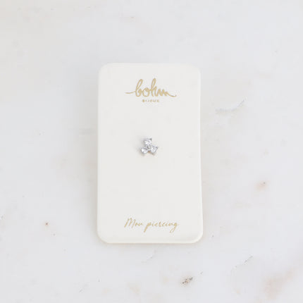 Piercing - motif trèfle à 3 feuilles en cristal