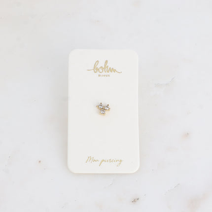 Piercing - motif trèfle à 3 feuilles en cristal