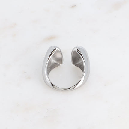 Bague ouverte - 2 demi cercles bombés