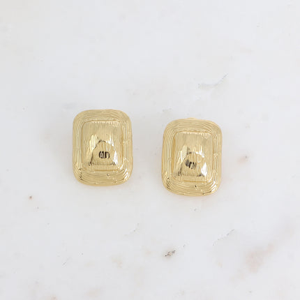 Boucles puces Éléa - motif rectangle bombé et strié