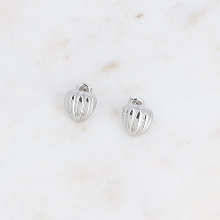 Stud earrings - small teardrop shell piece