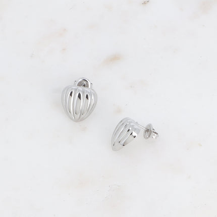 Stud earrings - small teardrop shell piece